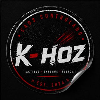 Sticker y sello de marca K-HOZ con diseño moderno